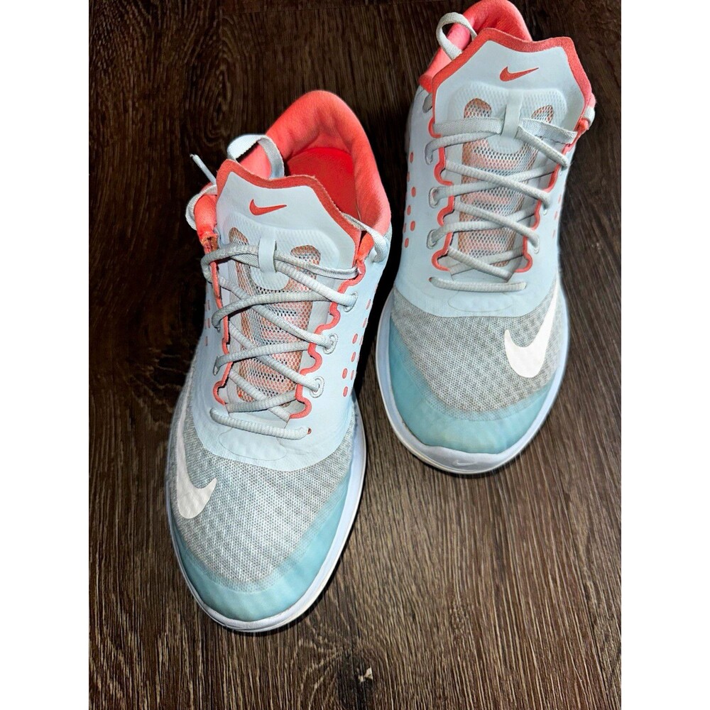 Nike Women's Low Top Mesh Lace-Up Sneakers Light Blue Gray White Pink 7.5